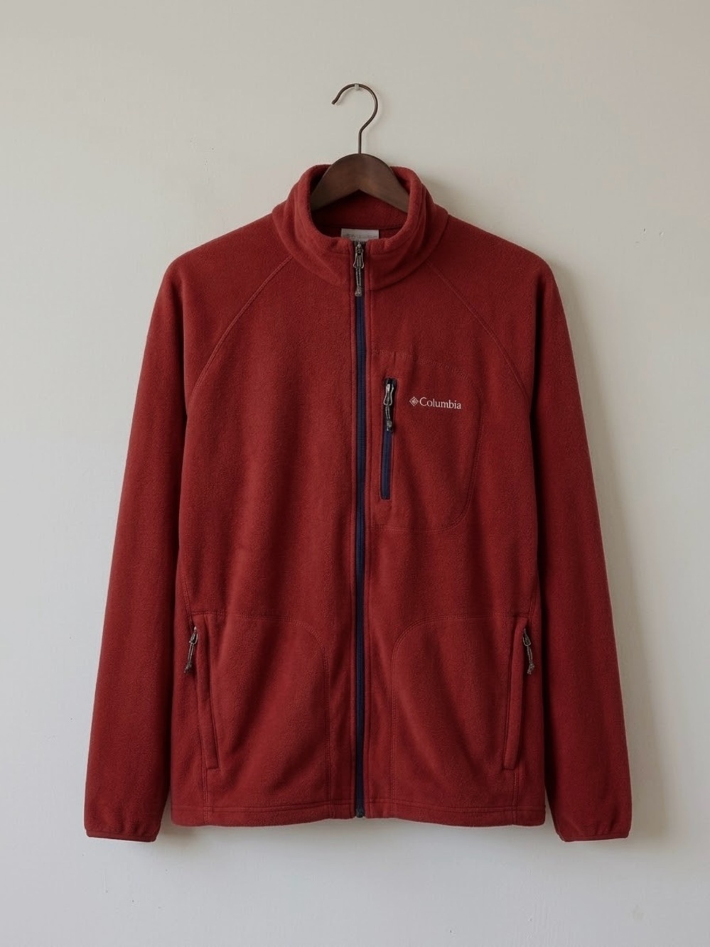 Columbia Men's Full-Zip Fleece Jacket - Brick Red size L